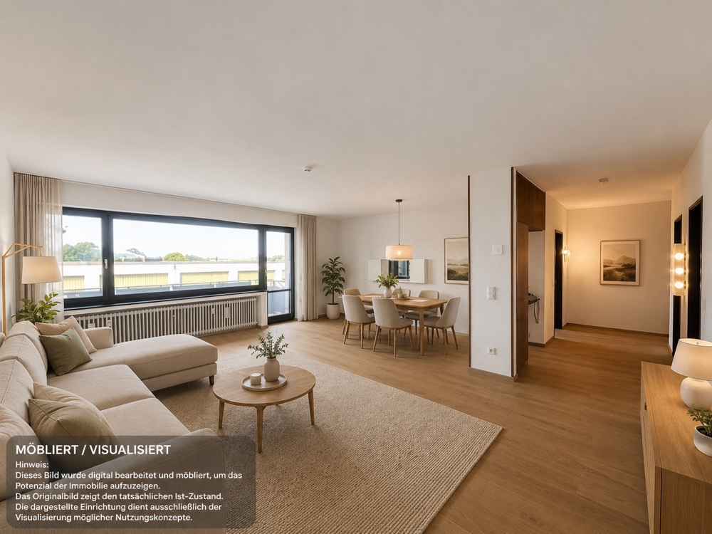 KEINE KÄUFERPROVISION 
3-ZIMMER-HOCHPARTERRE-WHG., TAGESLICHTBAD, GÄSTE-WC, BALKON + EINZELGARAGE!